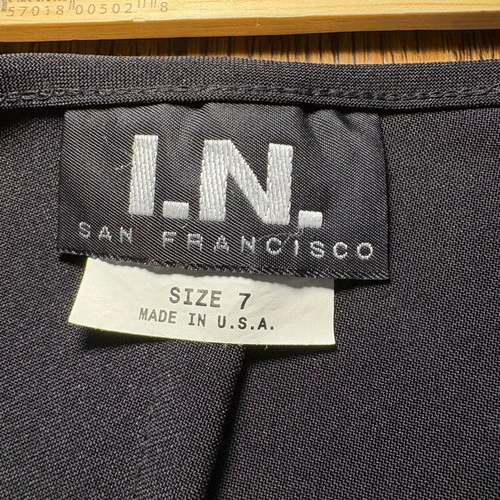 VTG I.N. San Francisco Black High Waisted Dress Pants Trousers Size 7 USA Career